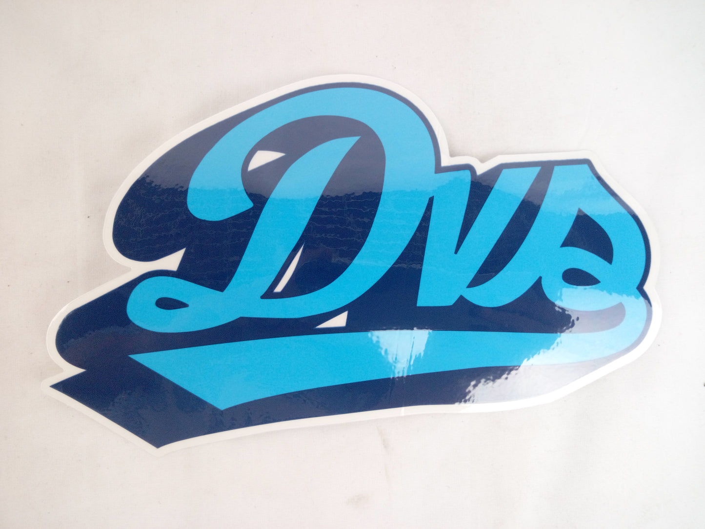 DVS Shoes DVS Logo Clear Dark Blue Blue 8" x 4.7" Vintage NOS Sticker