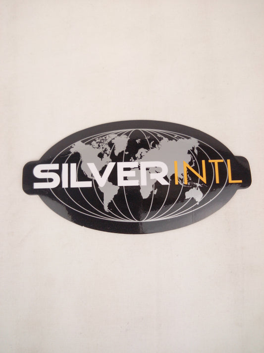 Silver Trucks Silver INTL  Black White Silver Yellow 4.25" x 2.25" Vintage NOS Sticker