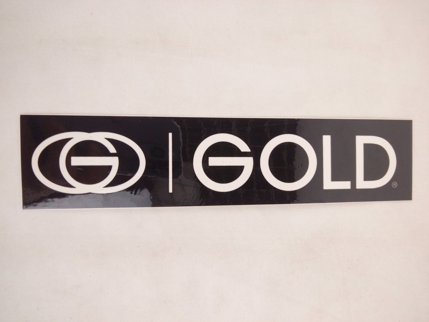 Gold Wheels G Logo Black White 8" x 1.75" Vintage NOS Sticker