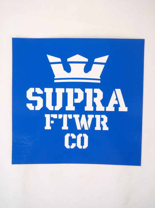 Supra FTWR Co Blue White 5" x 4.7" Sticker