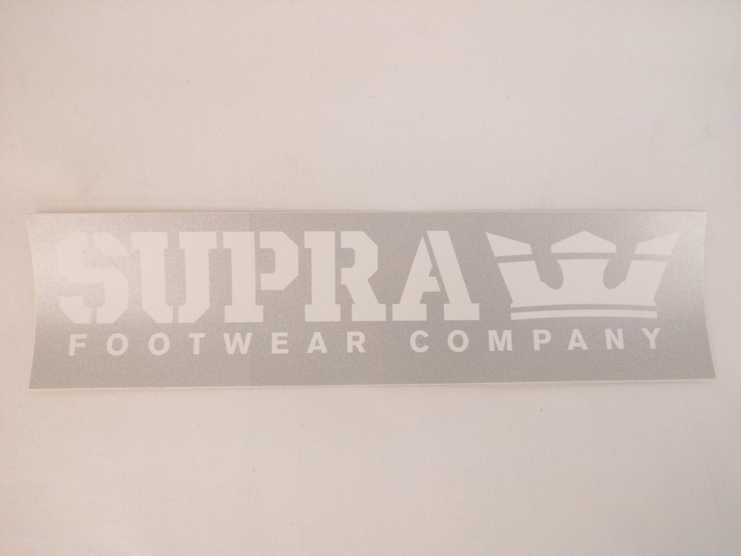 Supra Footwear Company Crown Silver Flake White 7" x 1.7" Sticker