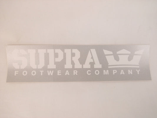 Supra Footwear Company Crown Silver Flake White 7" x 1.7" Sticker