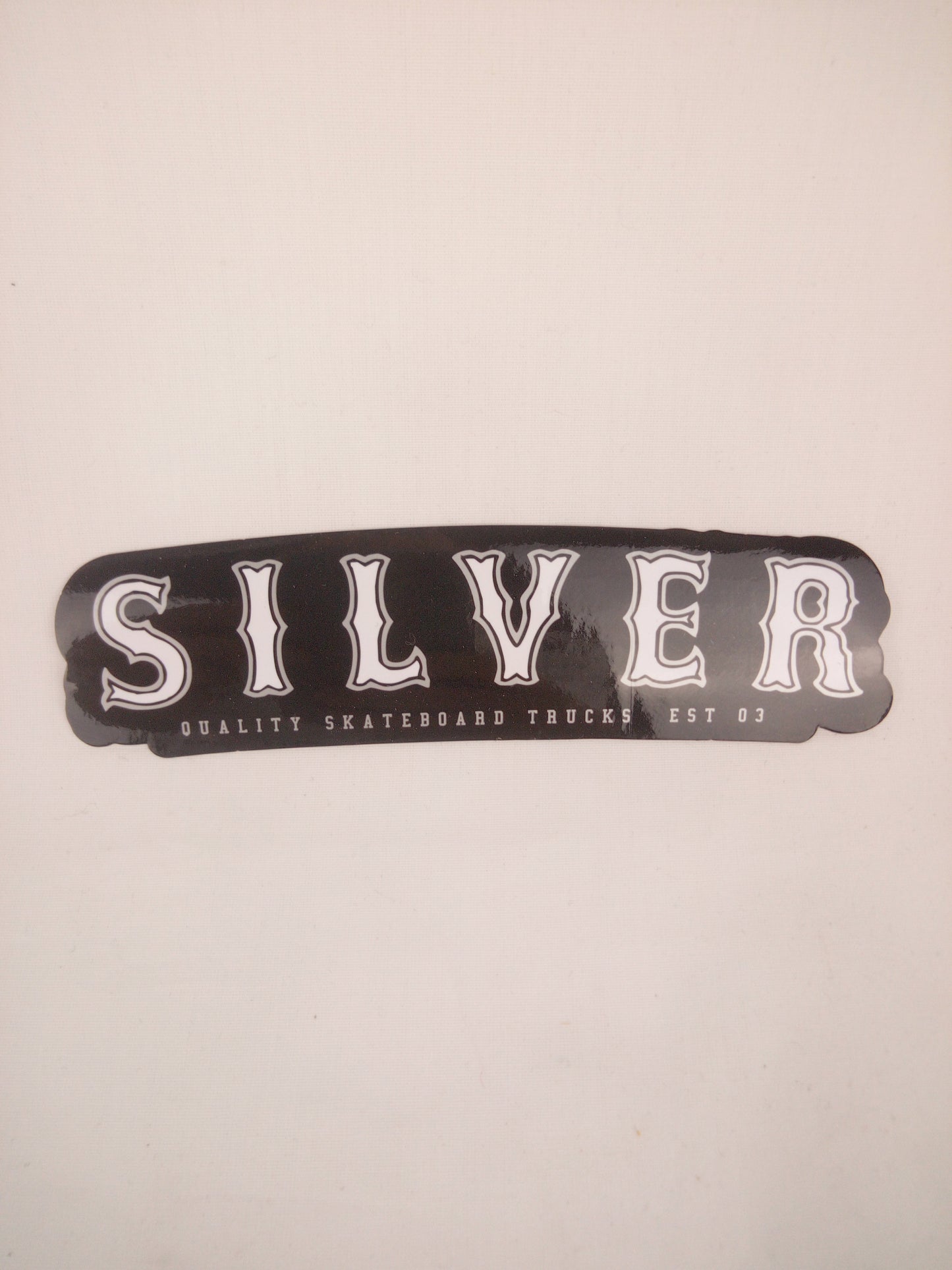 Silver Trucks Silver Quality Skateboard Trucks EST 03 Black White Silver 6" x 1.5" Vintage NOS Sticker