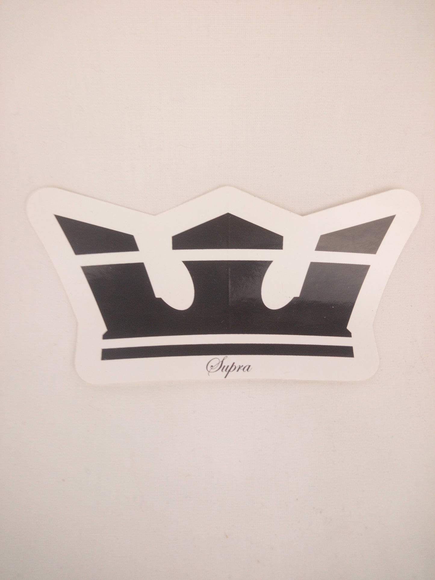 Supra Footwear Supra Crown White Black Supra Italic 5" x 2.75" Vintage NOS Sticker