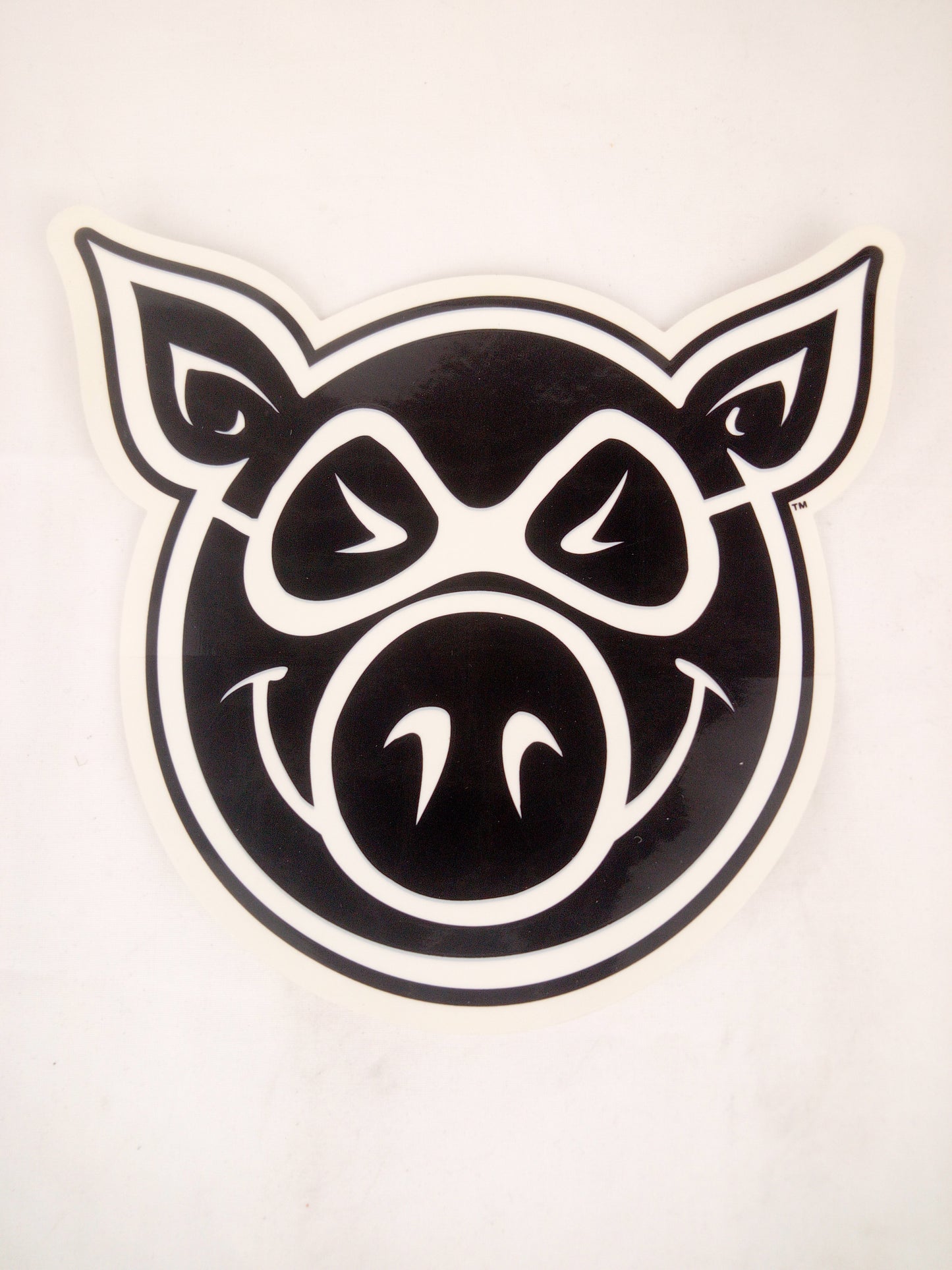 Pig Wheels Clear Black Pig Head 9" x 8" (Large) Vintage NOS sticker