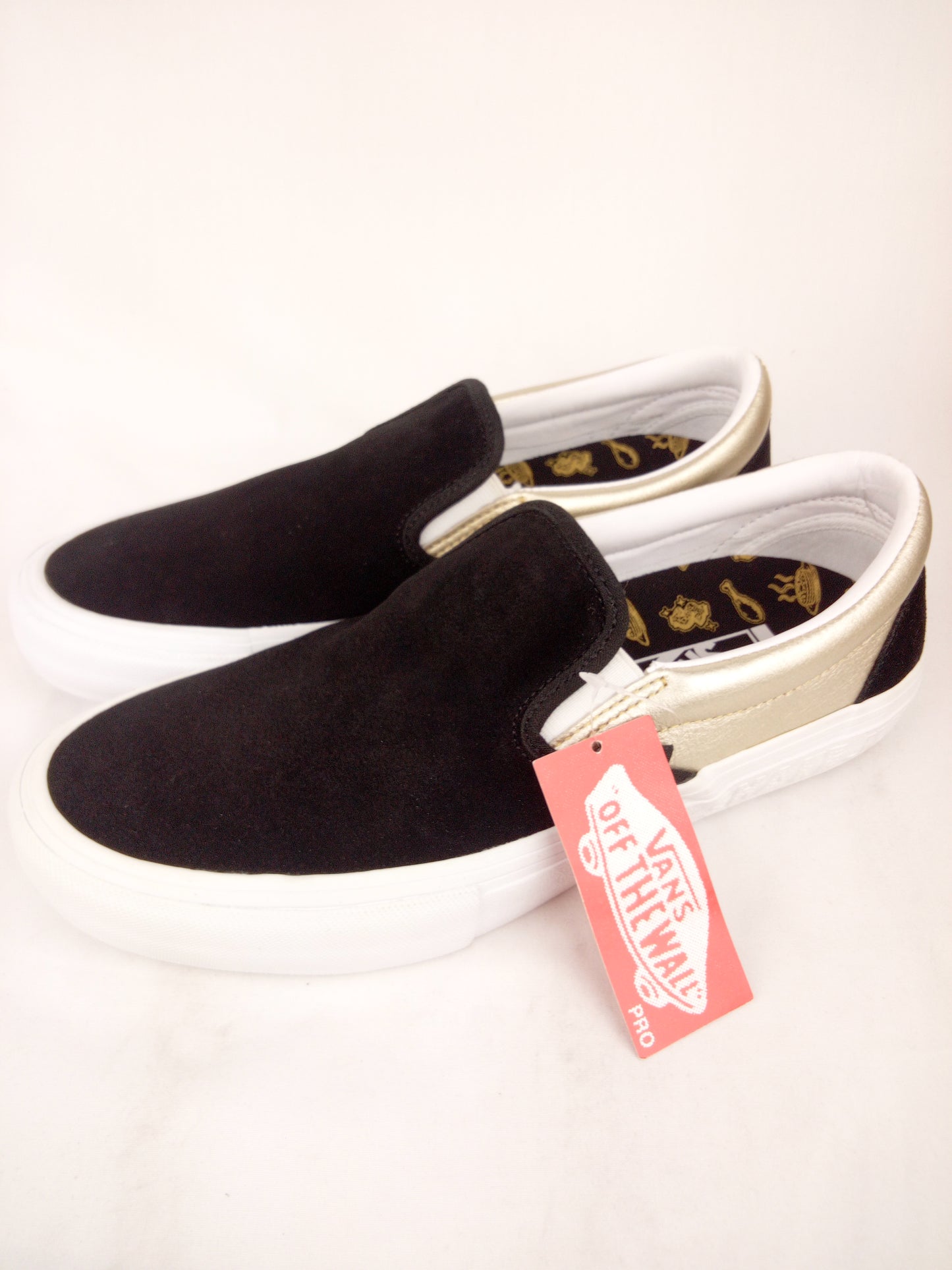 Vans Slip-On Pro Shake Junt Black Gold Mens Size 8.5 Shoes