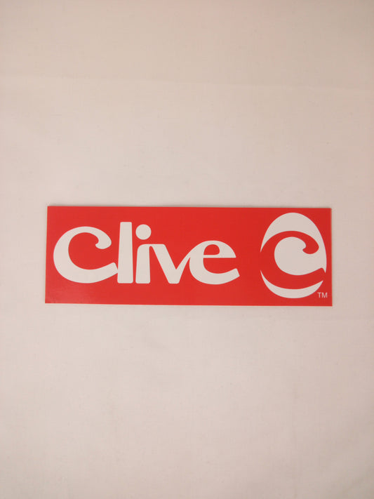 Clive C Logo Red White 4" x 1.625" Vintage NOS Sticker