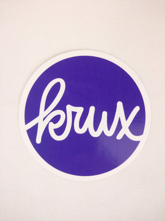 Krux Trucks Krux Cursive Logo White Purple 3" x 3" Vintage NOS Sticker