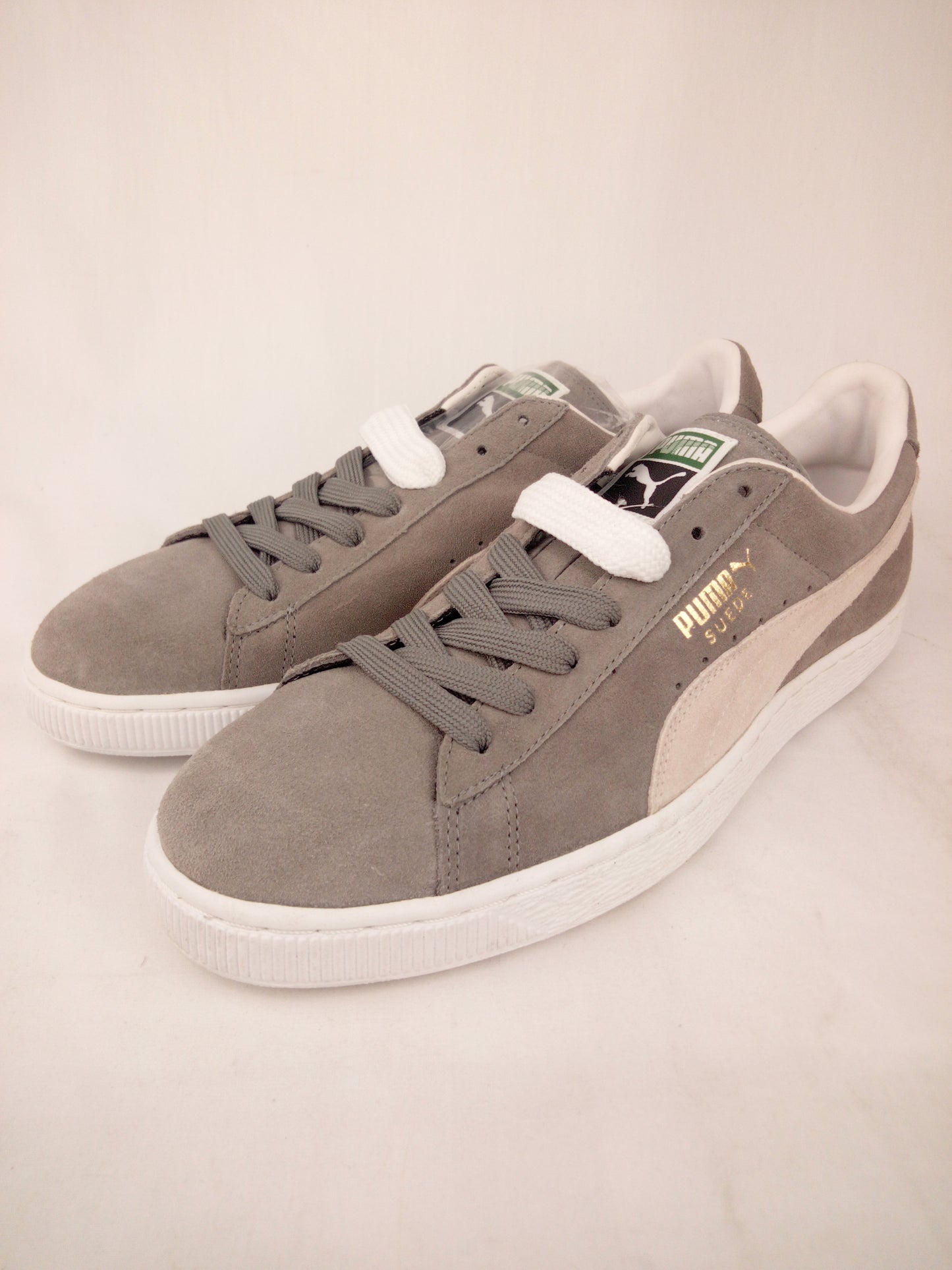 Puma Suede Classic+ Steeple Gray White Mens Size 11.5 Shoes