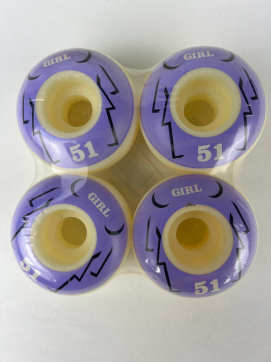 Girl 2 Girls Logo Purple Black White Size 51MM Vintage NOS Wheels