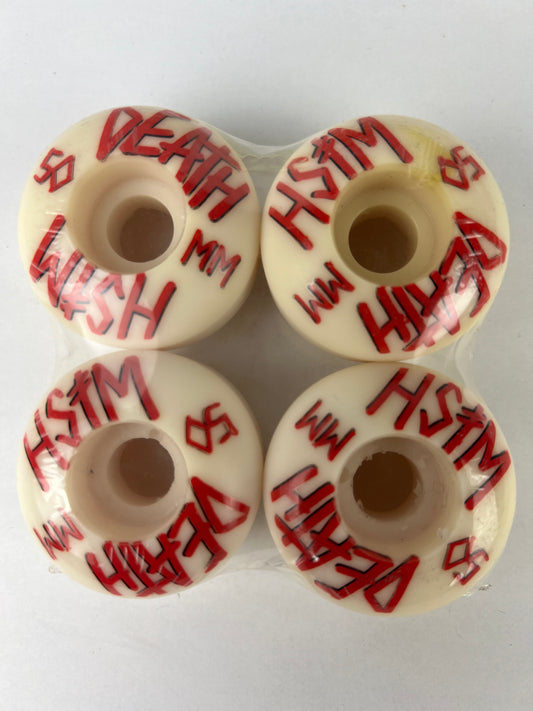 Deathwish White Red Size 50MM Vintage NOS Wheels