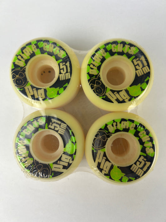 Pig Prime Cuts Black Checks Green White Size 51MM Vintage NOS Wheels