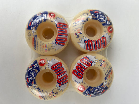 Gold Wheels Matt Miller Hell-O Phone Natural White Red Blue Size 51MM Vintage NOS Wheels