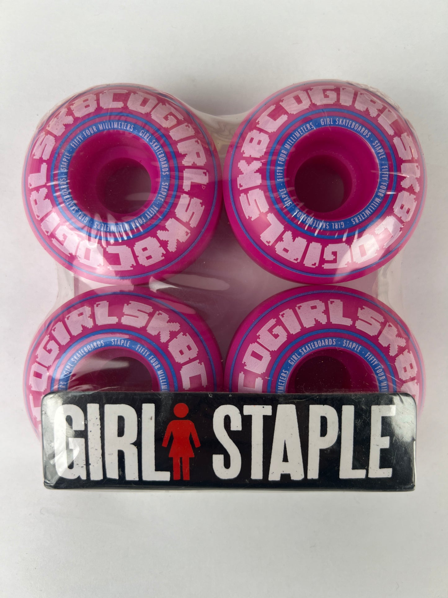 Girl Girl SK8 CO Staple Shape Pink Blue White Size 54MM Vintage NOS Wheels
