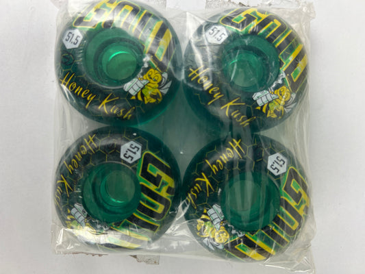 Gold Honey Kush Bumble Bee Smoking Green Clear Yellow Black Size 51.5 Vintage NOS Wheels