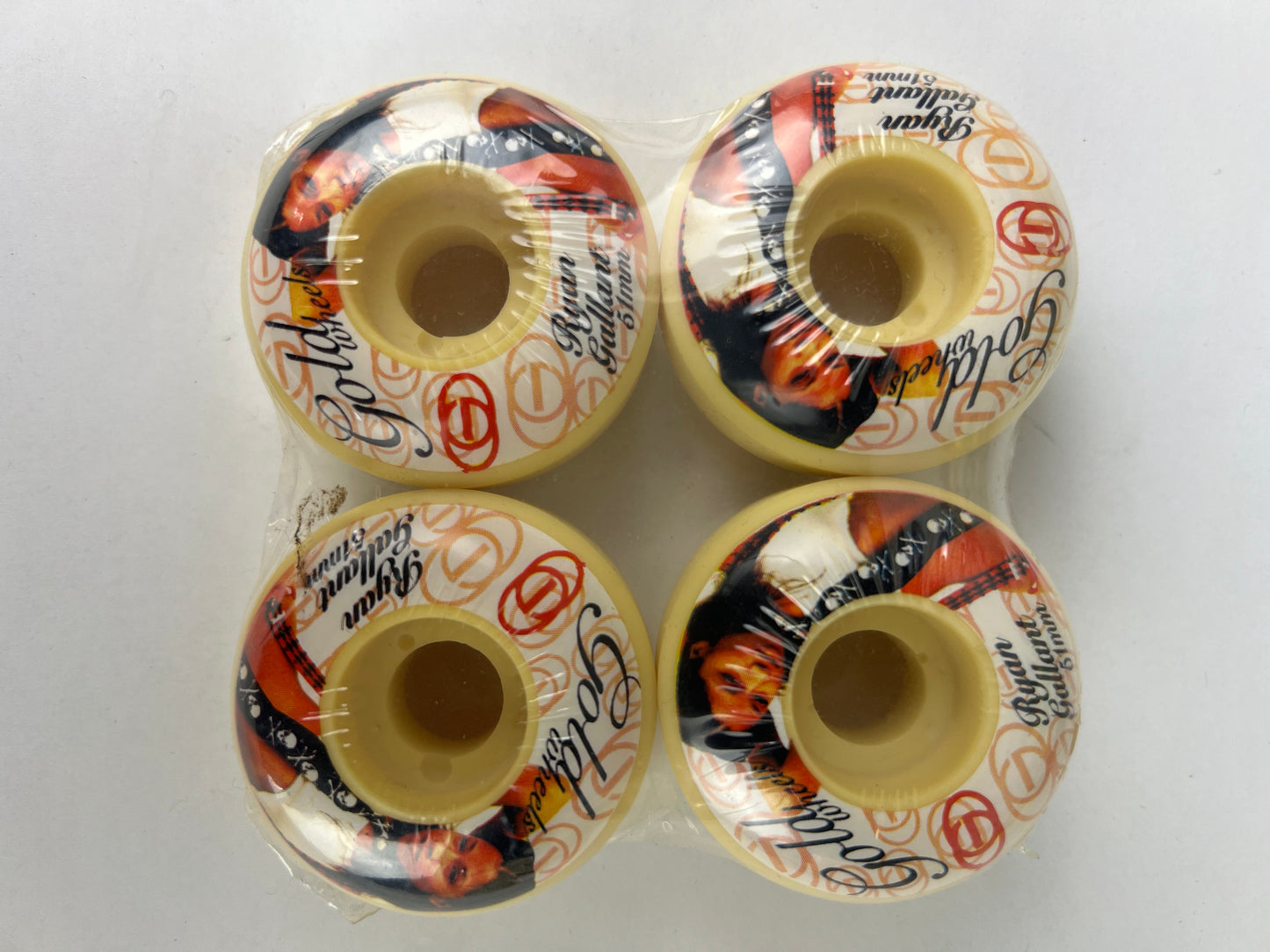 Gold Wheels Ryan Gallant Woman White Red Brown Gold Size 51MM Vintage NOS Wheels