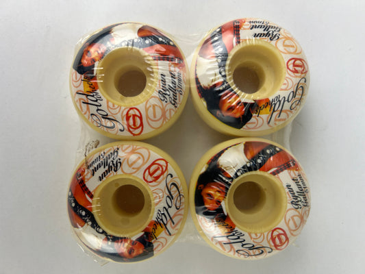 Gold Wheels Ryan Gallant Woman White Red Brown Gold Size 51MM Vintage NOS Wheels