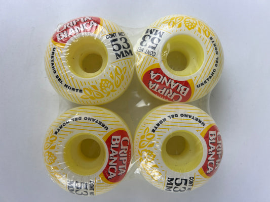 Cripta Cripta Blanca Carta Blanca Spoof Graphic Uretano Del Norte White Gold Red Size 53MM Vintage NOS Wheels