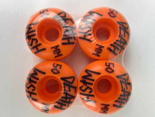 Deathwish Orange Black Red Outline Deathwish Logo Size 50MM Vintage NOS Wheels