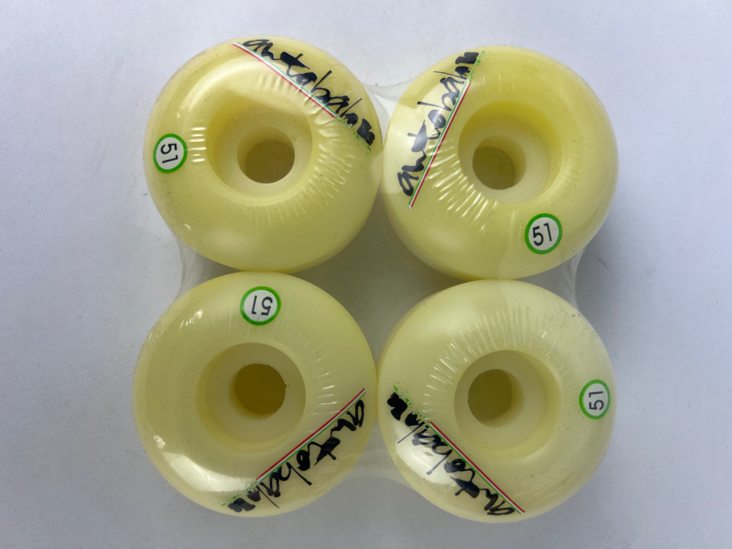 Autobahn Rasta Stripes Red Yellow Green Black Natural Size 51MM Vintage NOS Wheels