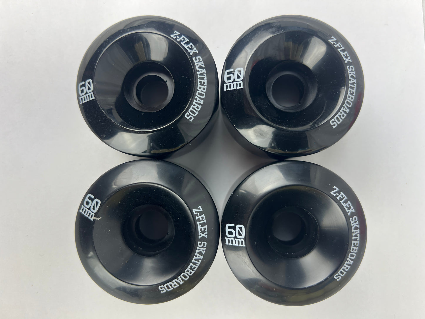 Z-Flex Black White Z-Flex Skateboards Logo Size 60MM 78A Duro Vintage NOS Cruiser Wheels