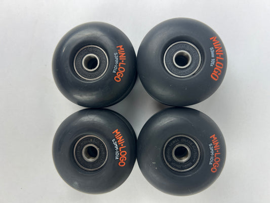Powell Mini Logo Black Orange Grey Size 53MM 101A Duro Vintage NOS Wheels With Mini Logo Bearings Included