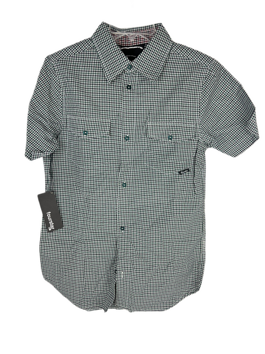 Fourstar Clothing Fourstar Black Plaid Size S S/s Vintage Button Up Pocket Woven Shirt