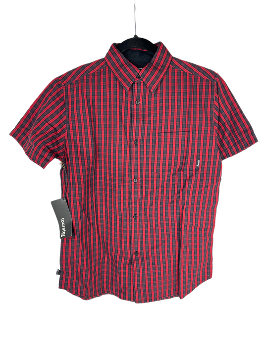 Fourstar Clothing Red Black Plaid Size S S/s Vintage Button Up Woven Pocket Shirt