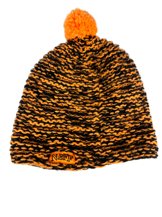NEFF Garfield Stripes Orange Black One Size Fits All Vintage Knit Wool Pom Beanie
