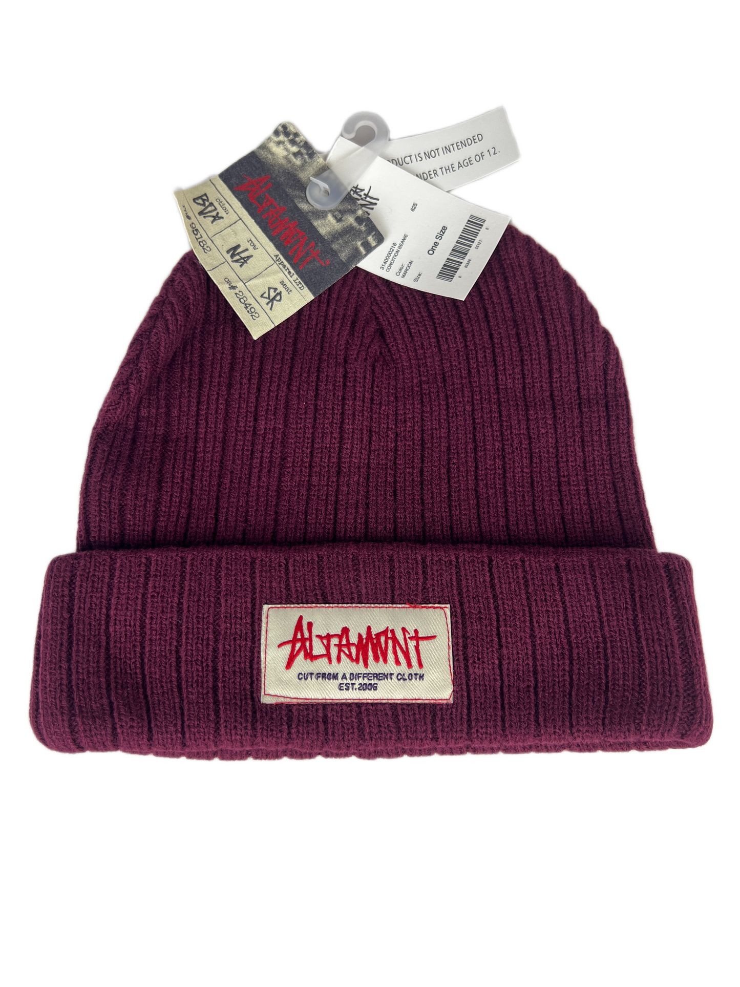 Altamont EST. 2006 Cut From A Different Cloth Maroon Red Black One Size Fits All Vintage Beanie 2006