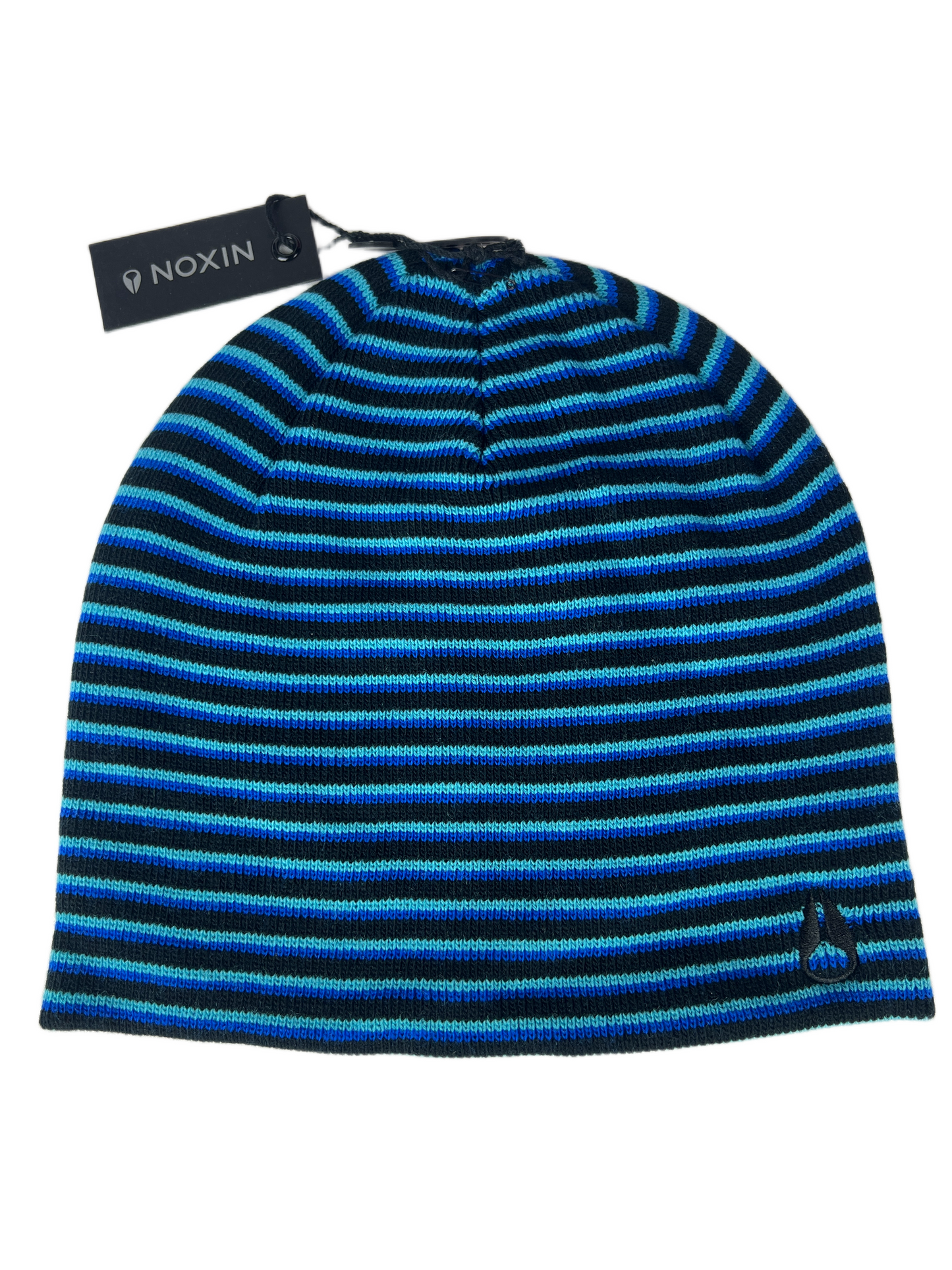Nixon Scaled Beanie Royal Black Turquoise Stripes One Size Fits all Vintage Beanie 1997