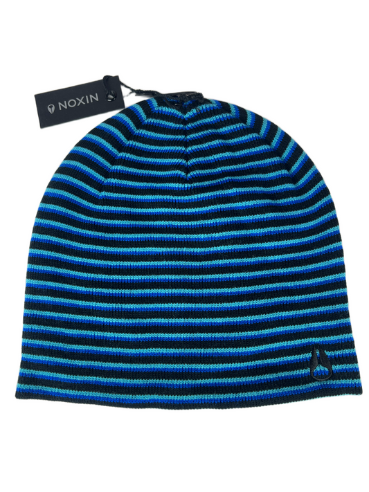 Nixon Scaled Beanie Royal Black Turquoise Stripes One Size Fits all Vintage Beanie 1997