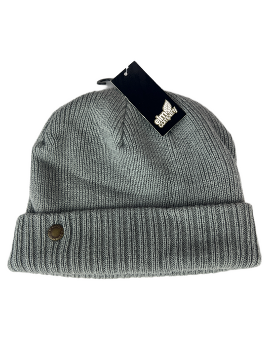 Elm Company Bellmont Heather Gray Brass Button One Size Fits Most Vintage Beanie