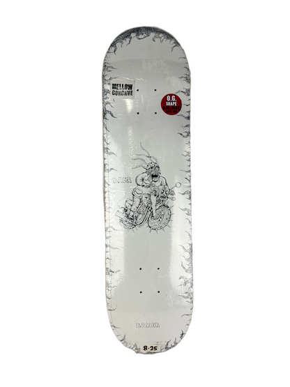 Baker Sammy Baca Skull Bike White Black Size 8.25" Vintage NOS Deck