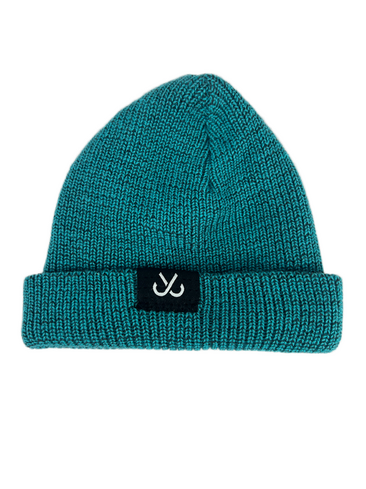 JSLV Jus Livin' Turquoise Black White JSLV Logo One Size Fits All Vintage Beanie