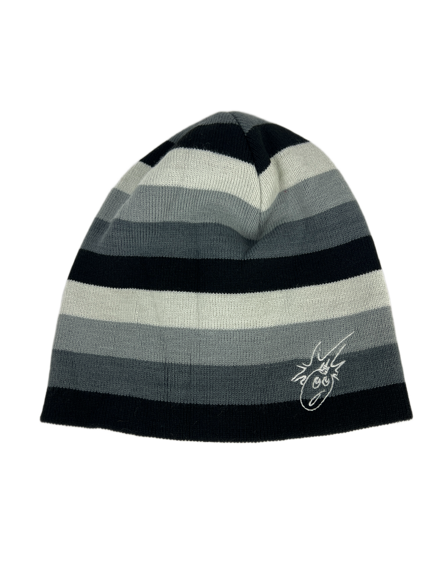 The Hundreds Adam Bomb Black Grey White Silver Striped Vintage Beanie 2003