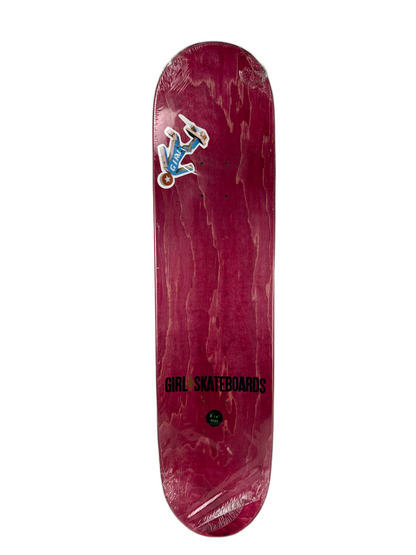 Girl Eric Koston Buddha Meditating Burgundy Woodgrain Pink Multi Size 8.18" Vintage NOS Deck