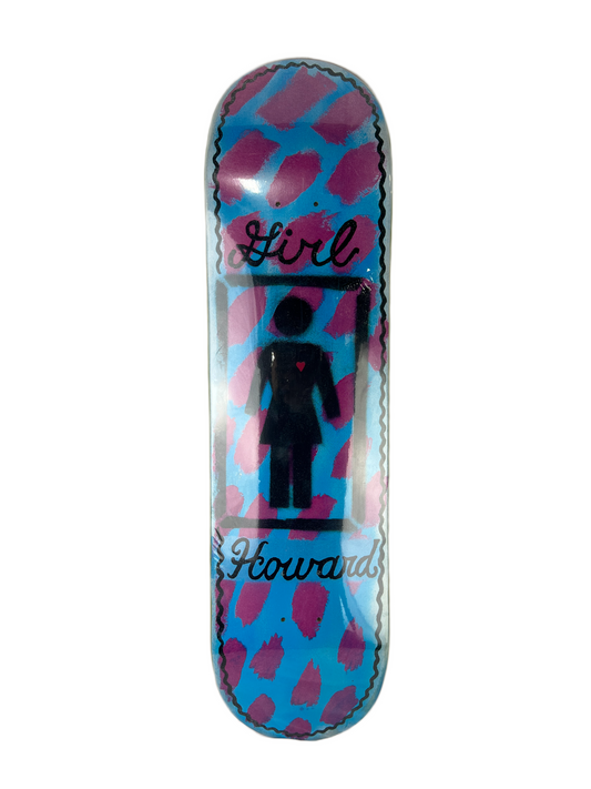 Girl Rick Howard Watercolors Art By Brian Anderson Purple Blue Black Size 8.25" Vintage NOS Deck