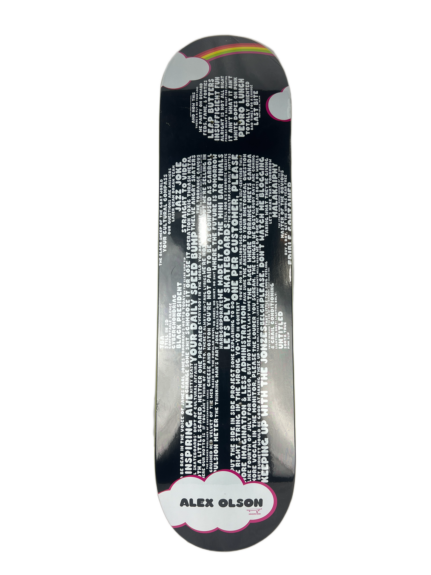 Girl Alex Olson Girl Text Crailtap Graphic Black White Rainbow Size 8.0" Vintage NOS Deck