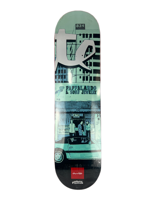 Chocolate Anthony Pappalardo City Street Series Black Red Blue Multi Size 7.75" Vintage NOS Deck