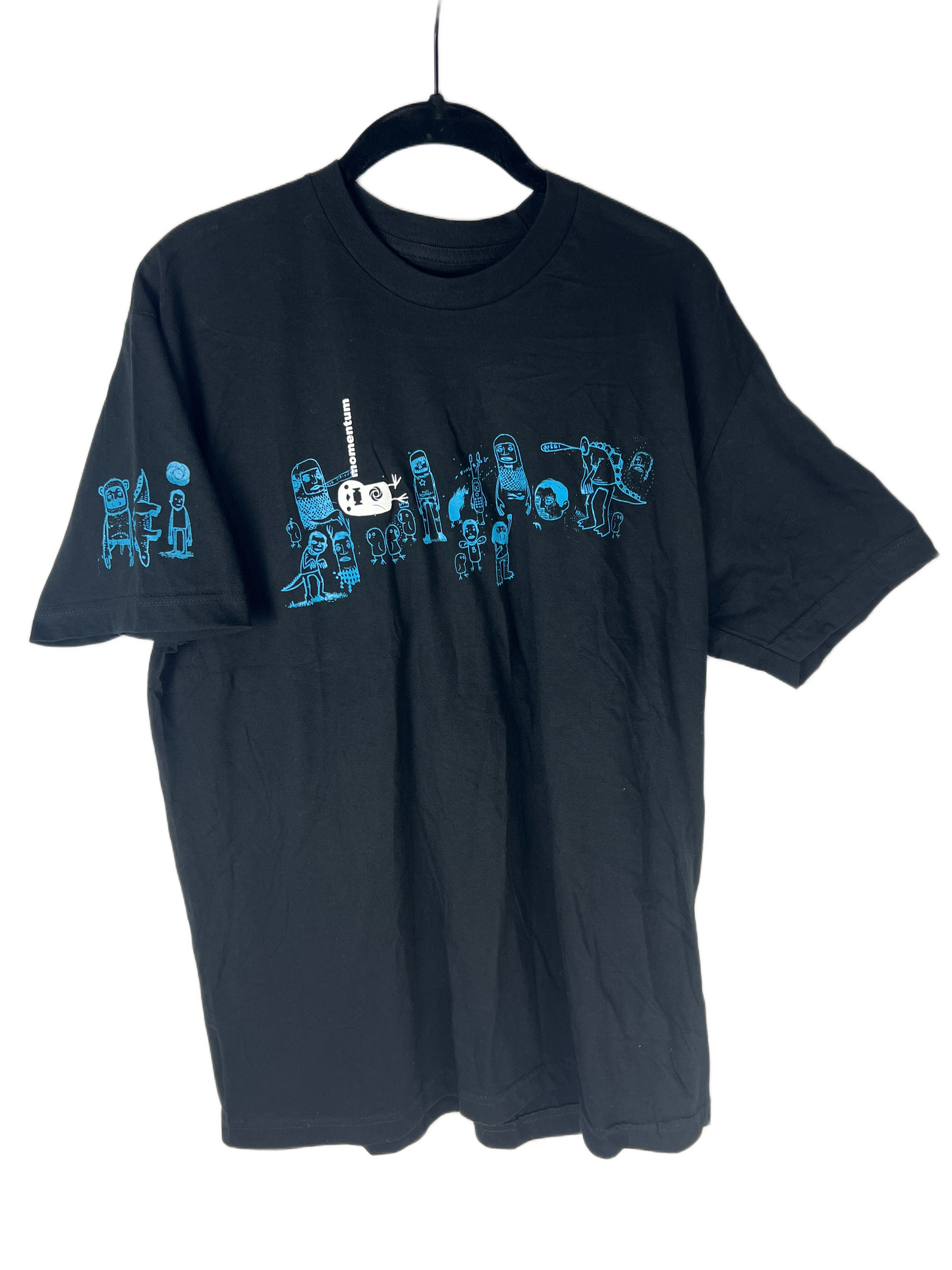 Momentum Wheels Sketches Blue White Size L S/s Vintage Shirt