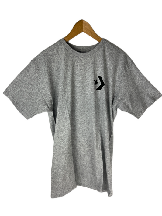 Converse Cons Logo Heather Gray Black Size L S/s Vintage Shirt 2010