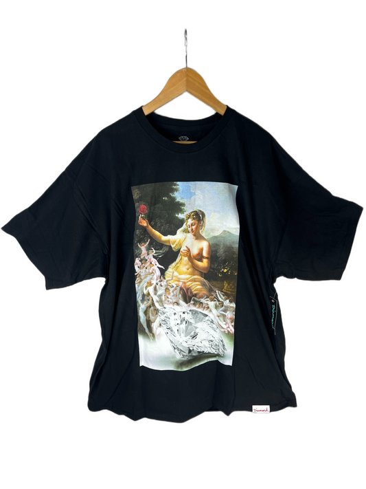 Diamond Eve Garden Of Eden Angels Black White Multi Size XXL S/s Vintage Shirt