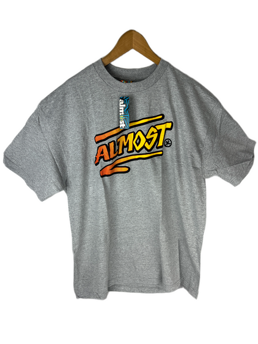 Almost Almost Rad Heather Gray Orange Black Size XL S/s Vintage Shirt 2003
