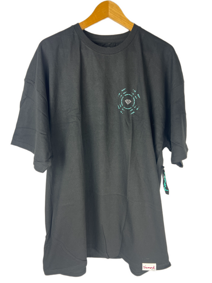 Diamond Supply Co Front Logo Small Spiral Turquoise White Size XXL S/s Vintage Shirt