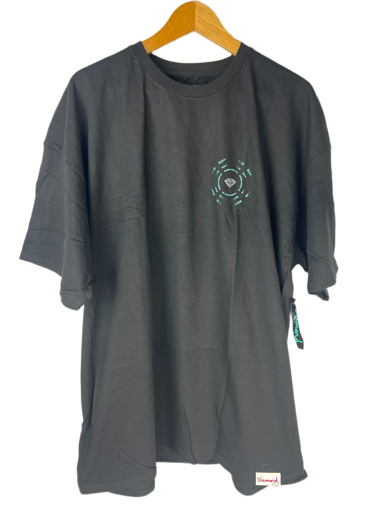 Diamond Supply Co Front Logo Small Spiral Turquoise White Size XXL S/s Vintage Shirt