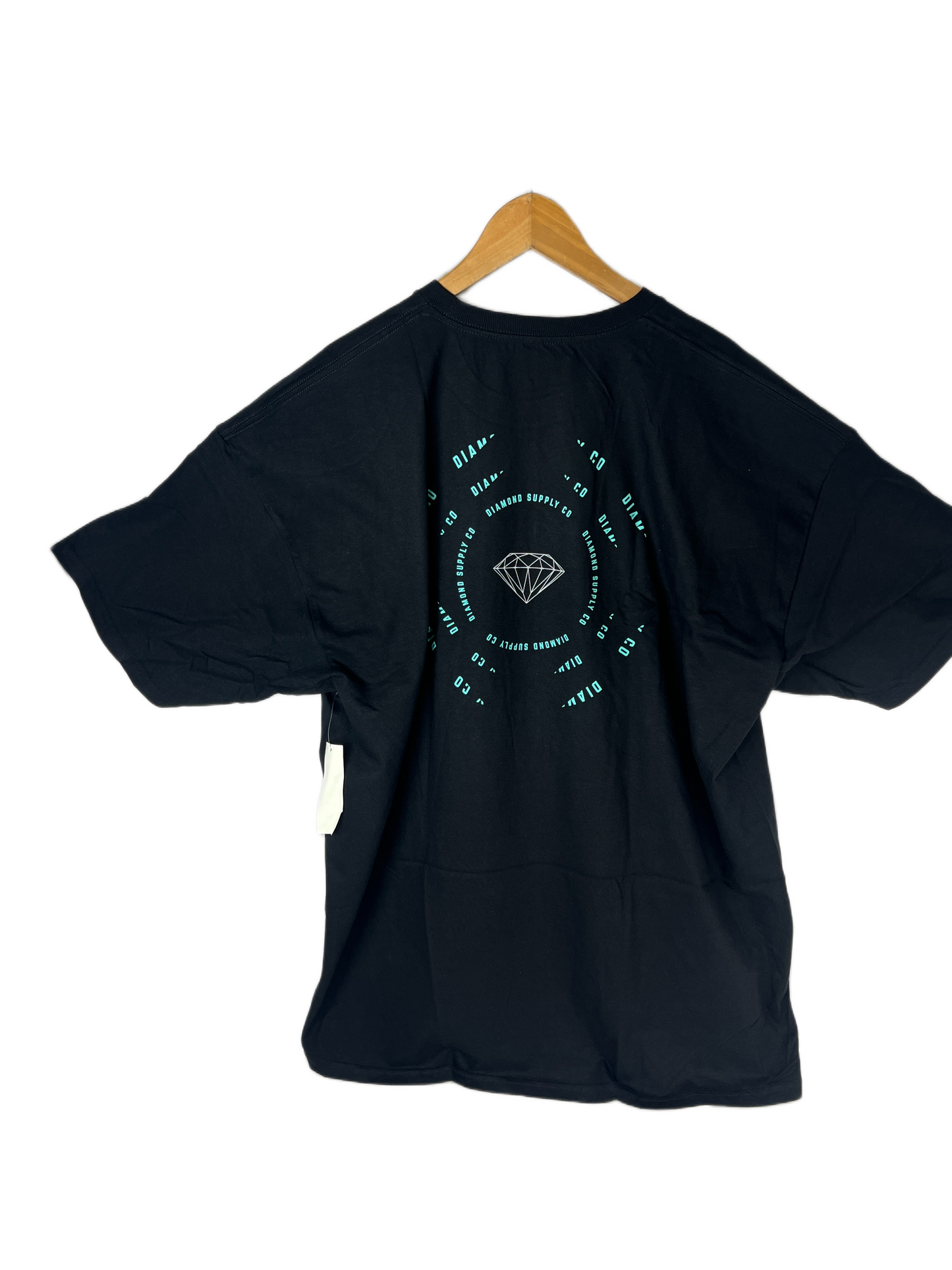 Diamond Supply Co Front Logo Small Spiral Turquoise White Size XXL S/s Vintage Shirt