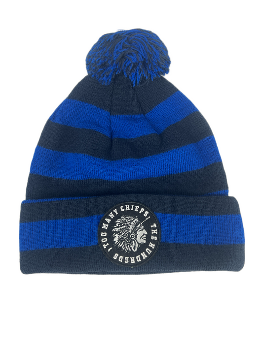 The Hundreds Maul Blue Black Striped One Size Fits All Vintage Pom Beanie 2013