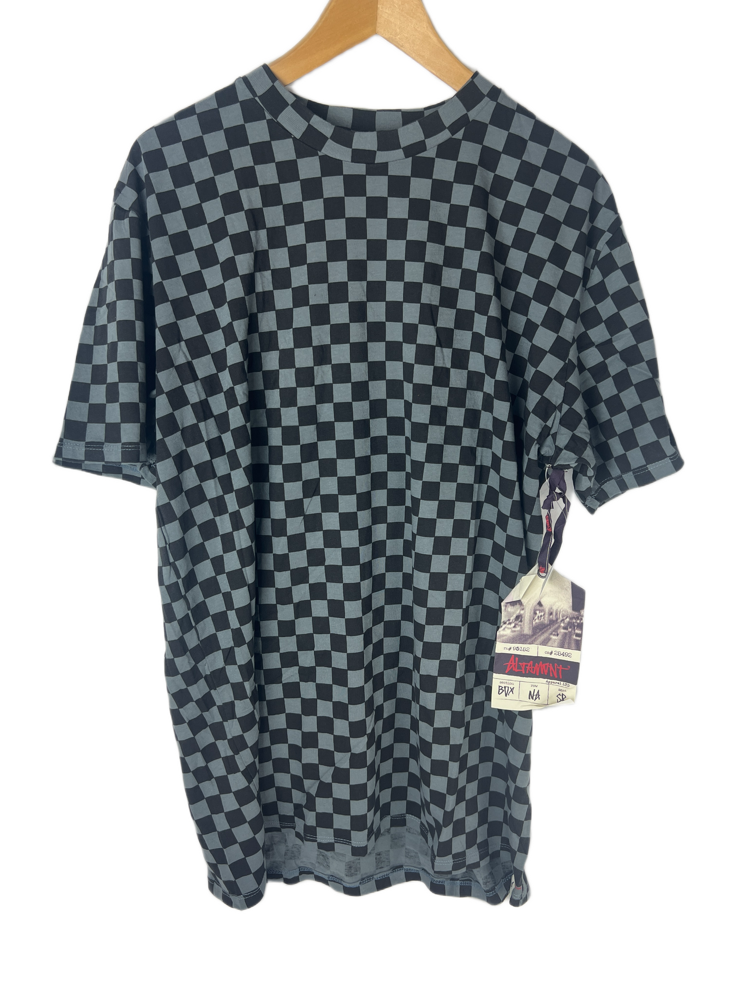 Altamont Black Grey Checks Size XL S/s Vintage Shirt