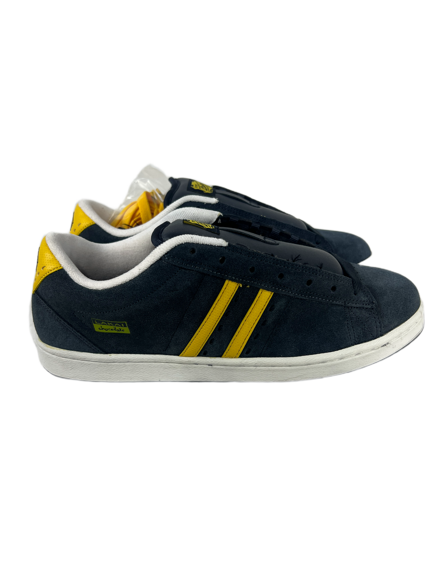 Chocolate X Lakai Marc Johnson MJ-3 LTD Navy Yellow Suede US Mens Size 10.5 Classic Shoes